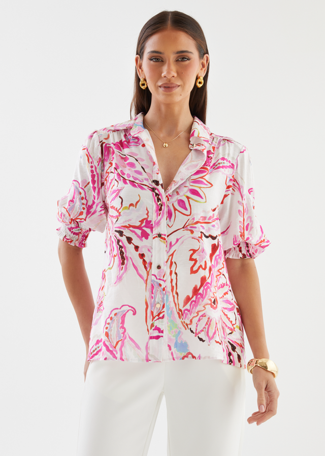 Dalton Blouse - Botanical Pink