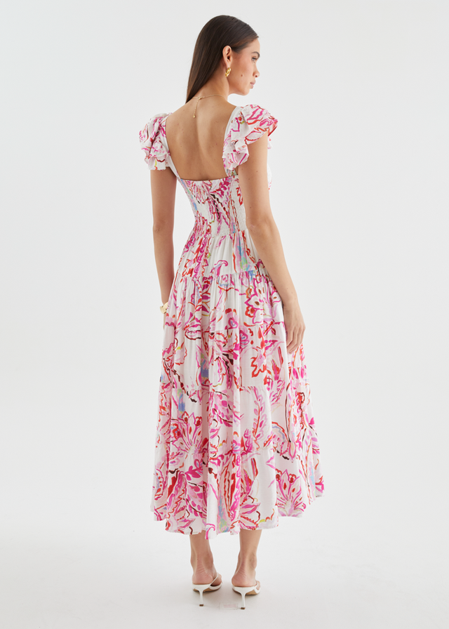 Deluca Midi Dress - Botanical Pink
