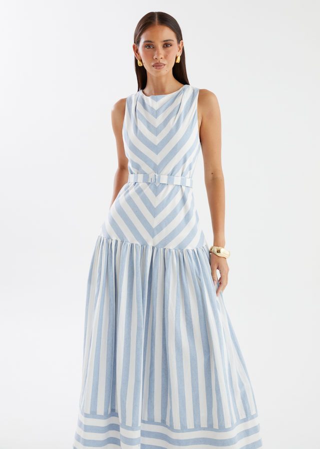 Kingston Midi Dress - Blue Stripe