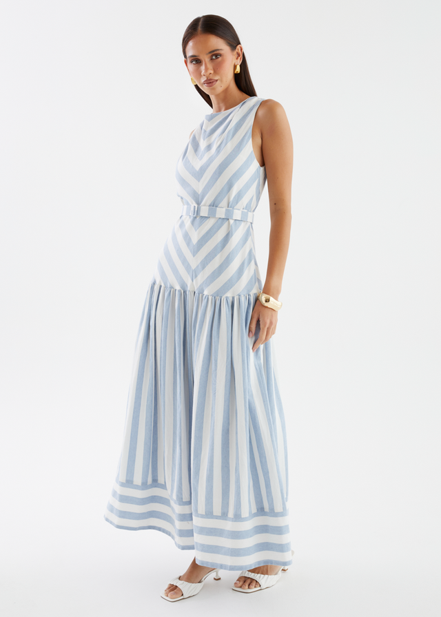 Kingston Midi Dress - Blue Stripe