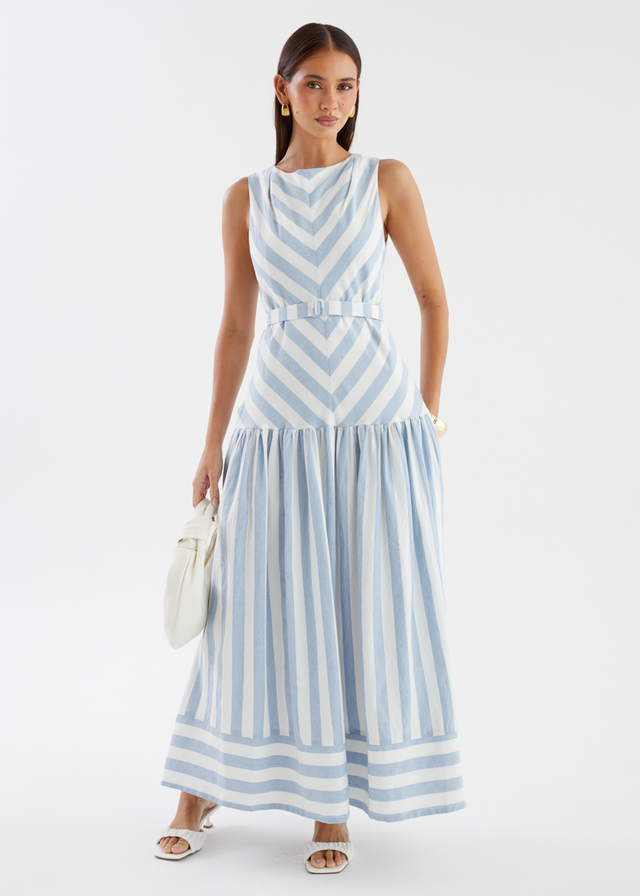 Kingston Midi Dress - Blue Stripe