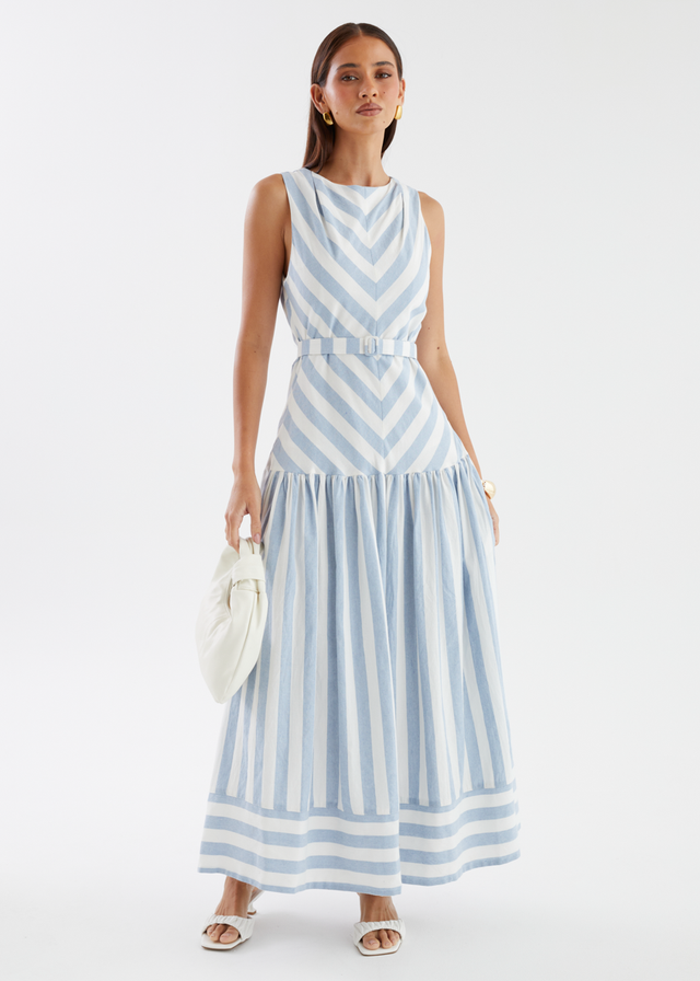 Kingston Midi Dress - Blue Stripe