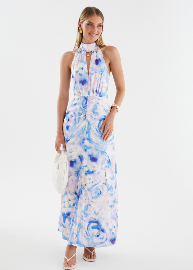 Faith Maxi Dress - Blue Peony Gingham & Heels Faith Maxi Dress - Blue Peony Gingham & Heels