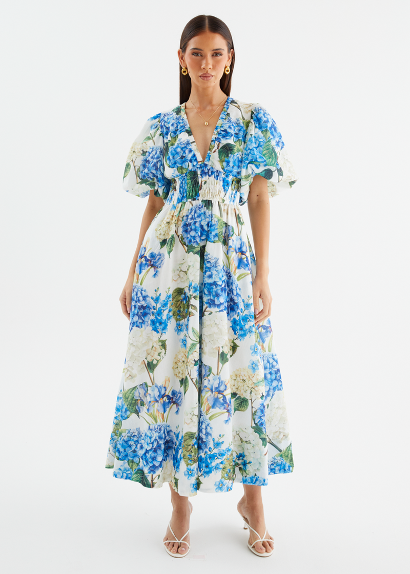 Kathleen Maxi Dress - Blue Hydrangea Gingham & Heels Kathleen Maxi Dress - Blue Hydrangea Gingham & Heels