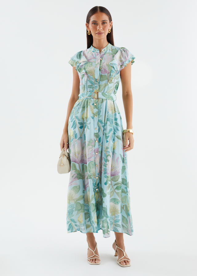 Nuala Maxi Dress - Aqua Floral