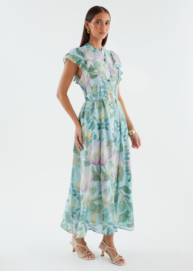 Nuala Maxi Dress - Aqua Floral