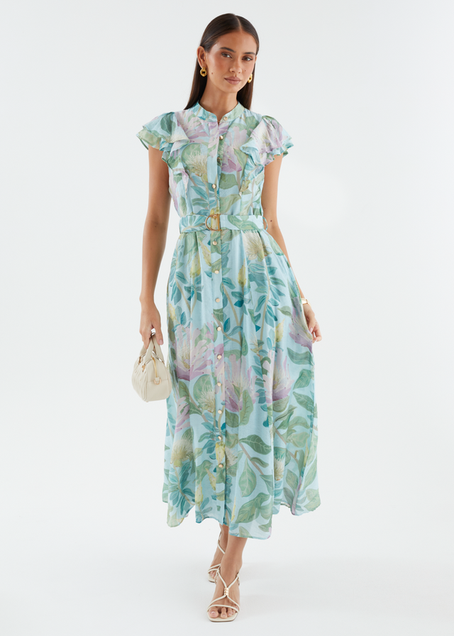 Nuala Maxi Dress - Aqua Floral