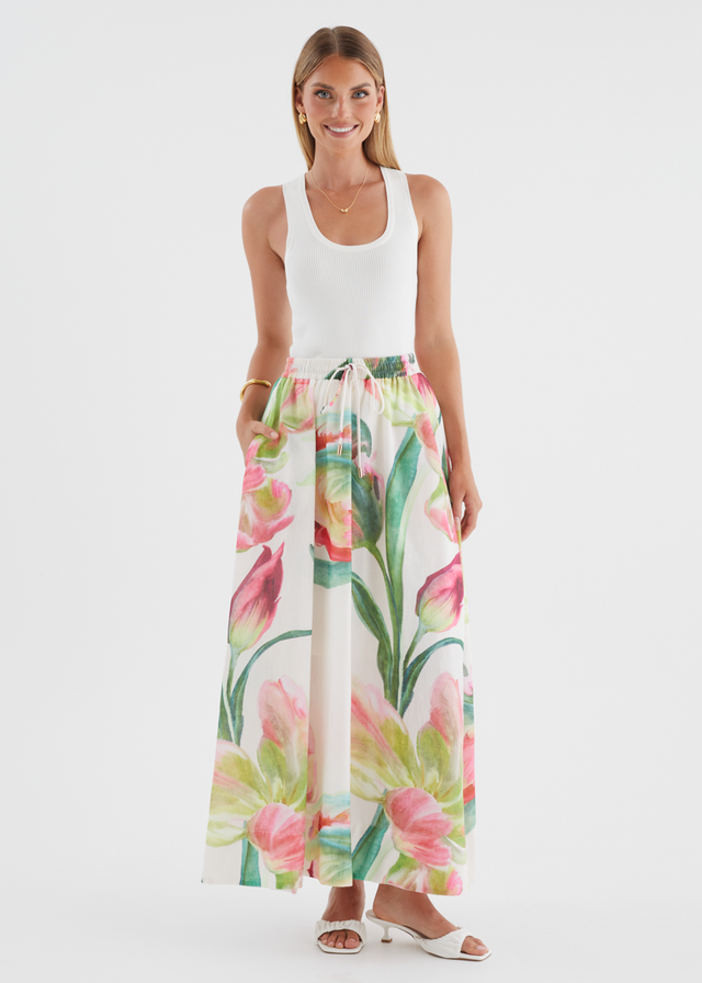 Remi Floral Skirt - Pink Orchid