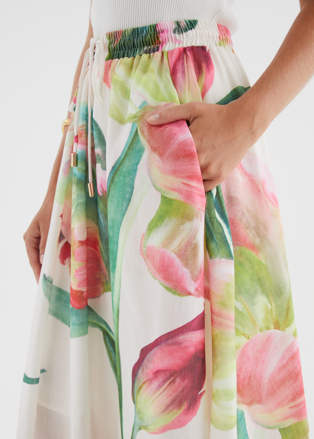 Remi Floral Skirt - Pink Orchid
