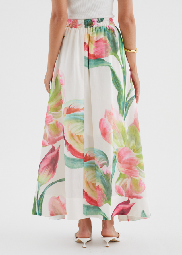 Remi Floral Skirt - Pink Orchid