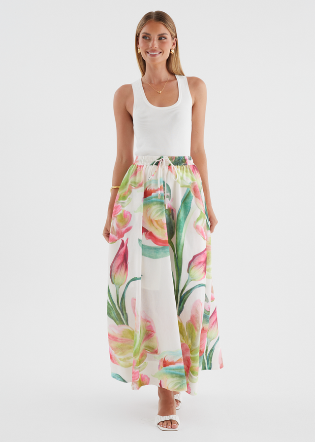 Remi Floral Skirt - Pink Orchid