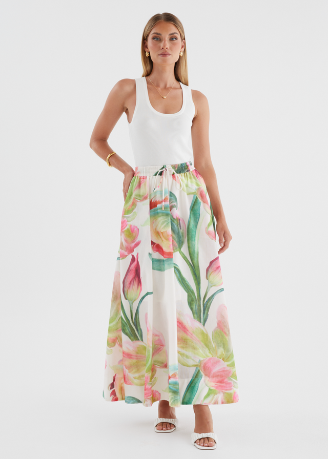 Remi Floral Skirt - Pink Orchid