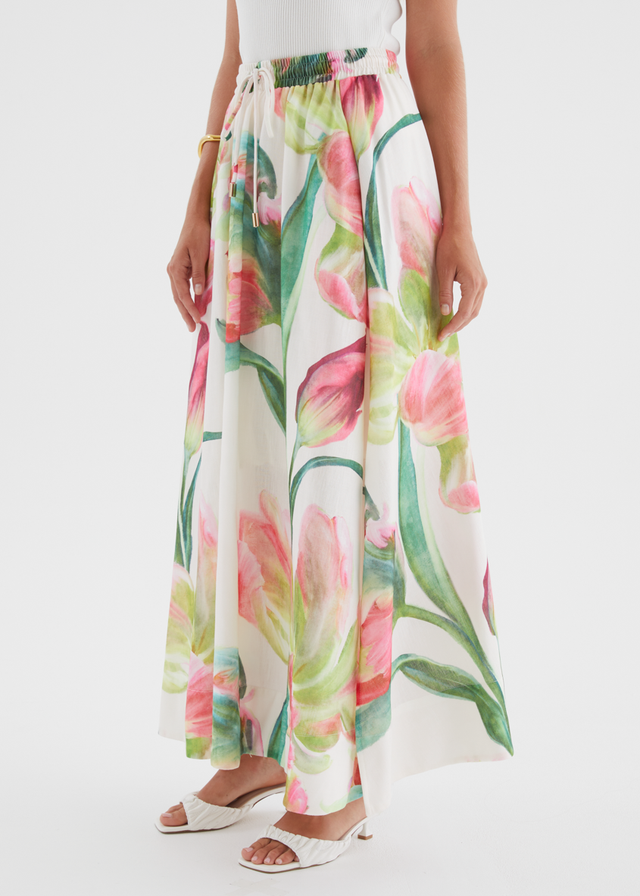 Remi Floral Skirt - Pink Orchid