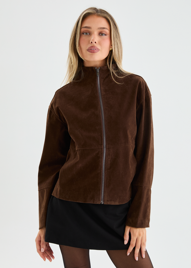 Dallas Suede Jacket - Chocolate