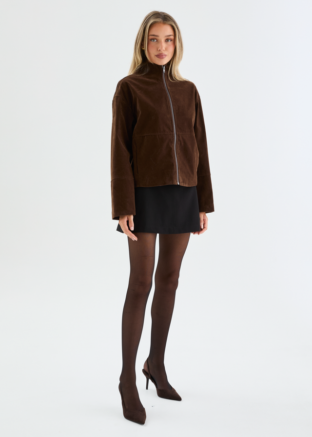 Dallas Suede Jacket - Chocolate