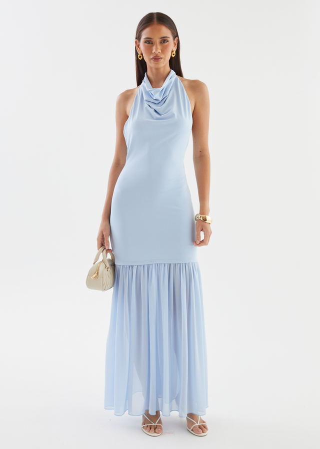 Jazel Halter Maxi Dress - Blue