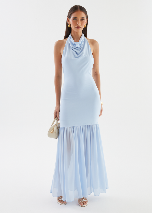 Jazel Halter Maxi Dress - Blue