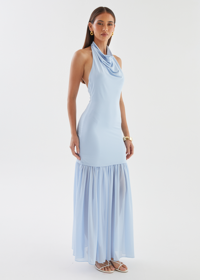 Jazel Halter Maxi Dress - Blue