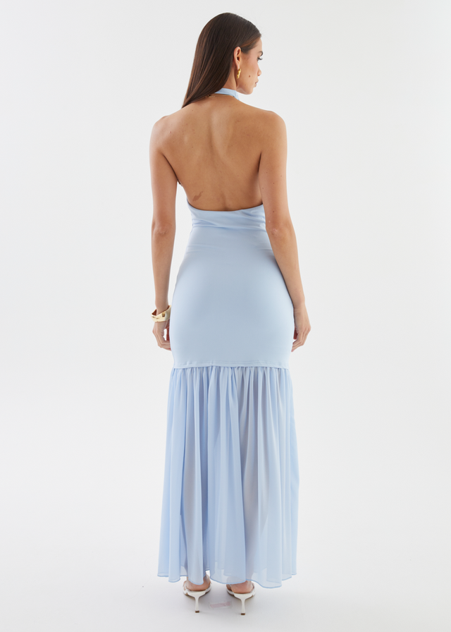 Jazel Halter Maxi Dress - Blue