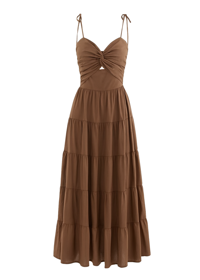 Tallia Midi Dress - Chocolate