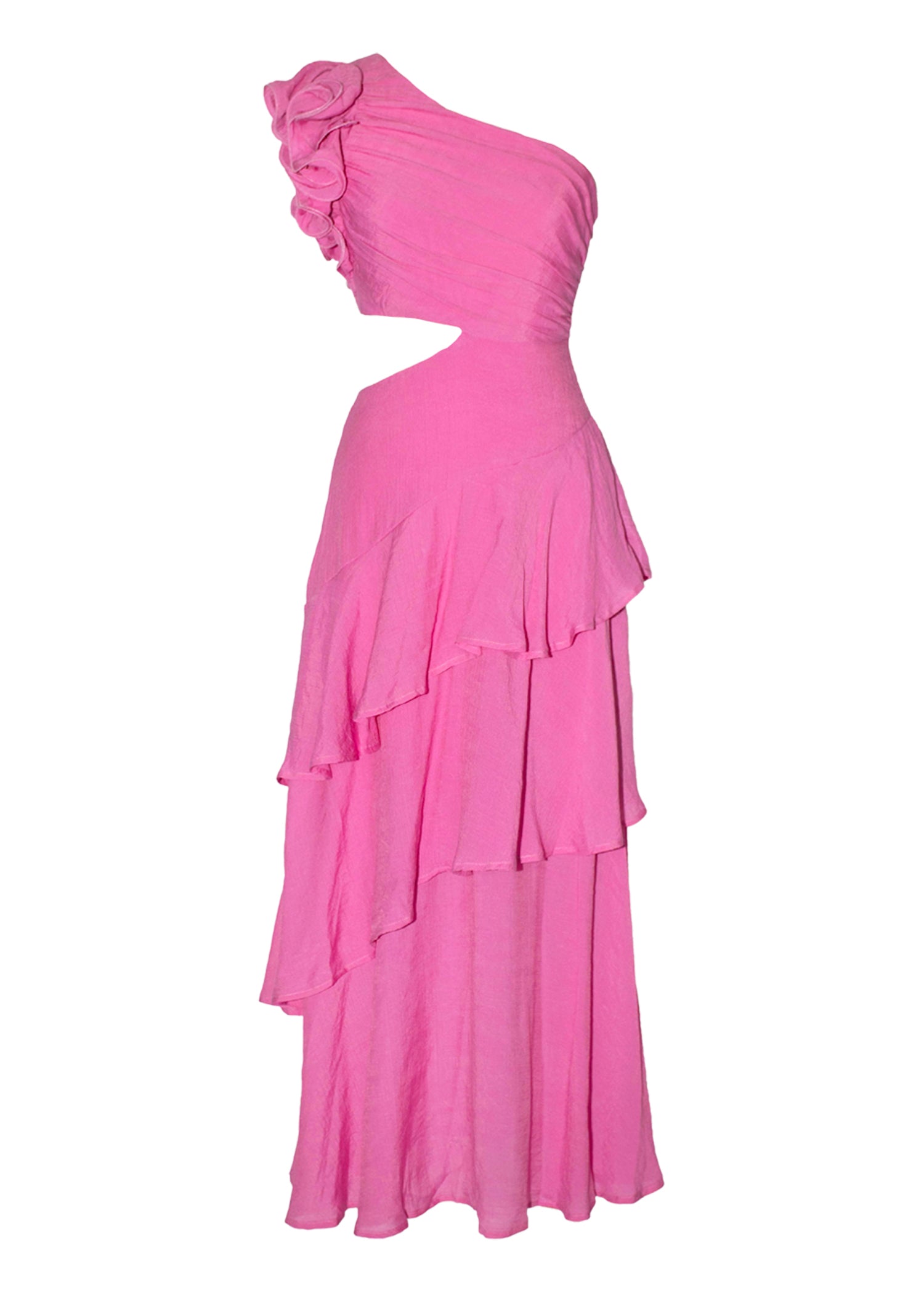 Lexi One Shoulder Maxi Dress - Pink