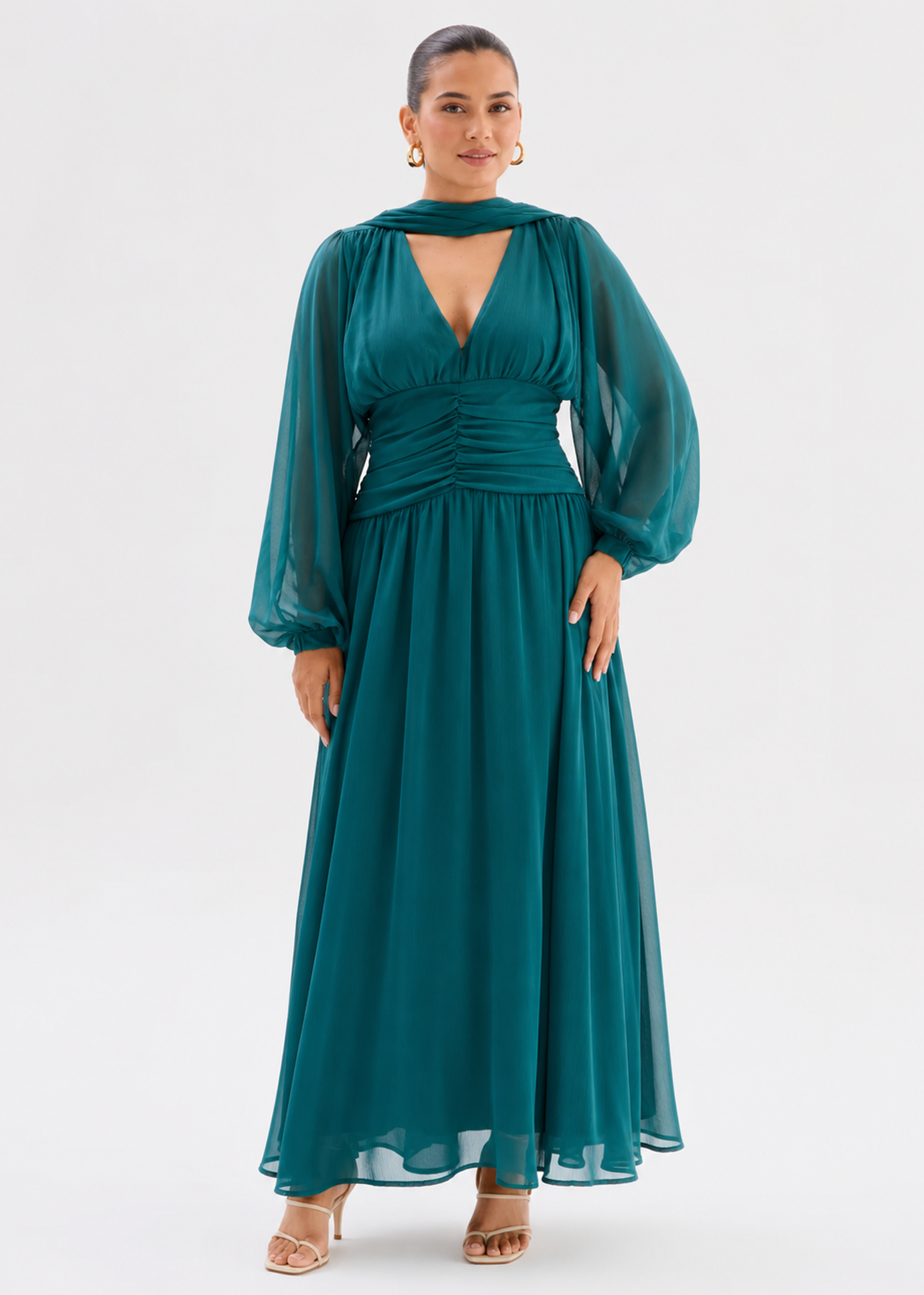 winter wedding guest dress green Enjoytime Women Dresses Solid Color Round Neck Long Sleeve Pullover Short  Dress Elegant Fall Winter Wedding Guest Dress Army Green M