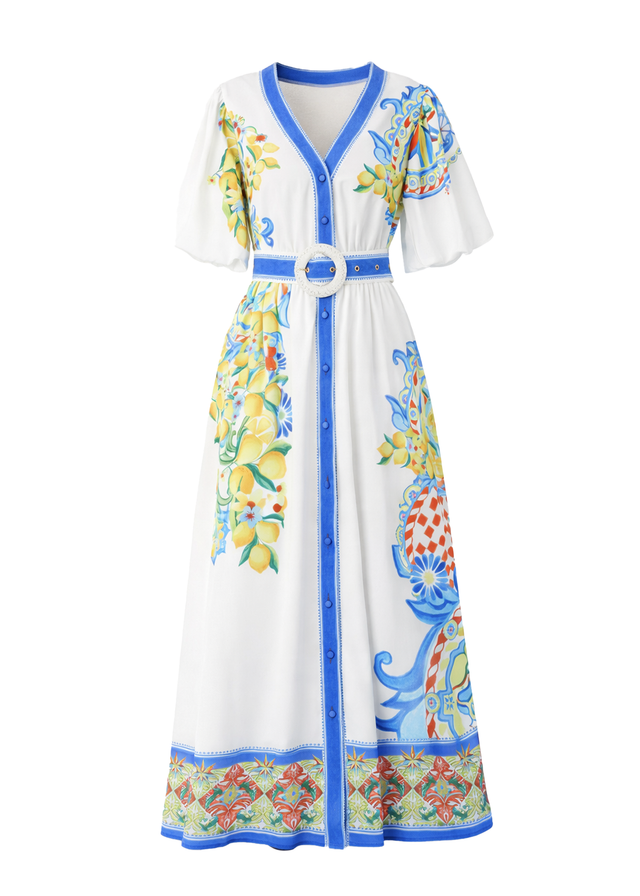 Vivianna Maxi Dress - White Positano