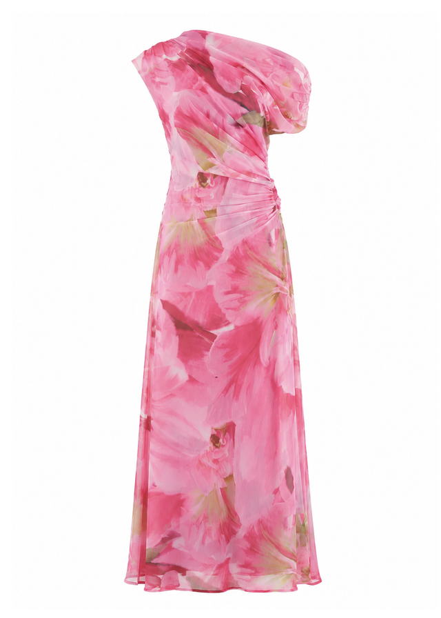 Olsen Off Shoulder Maxi Dress - Pink Aster