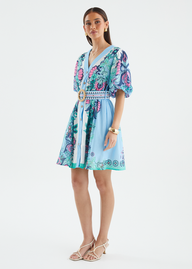 Harietta Dress - Baja Blue