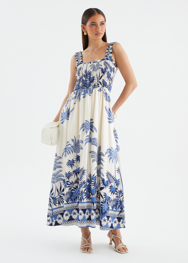 Emillina Maxi Dress - Azure Palms