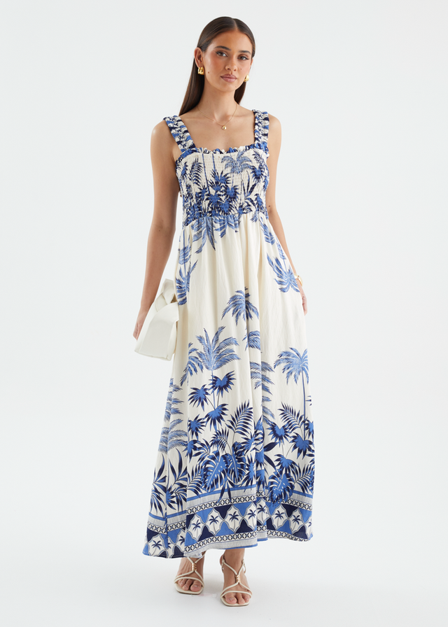Emillina Maxi Dress - Azure Palms