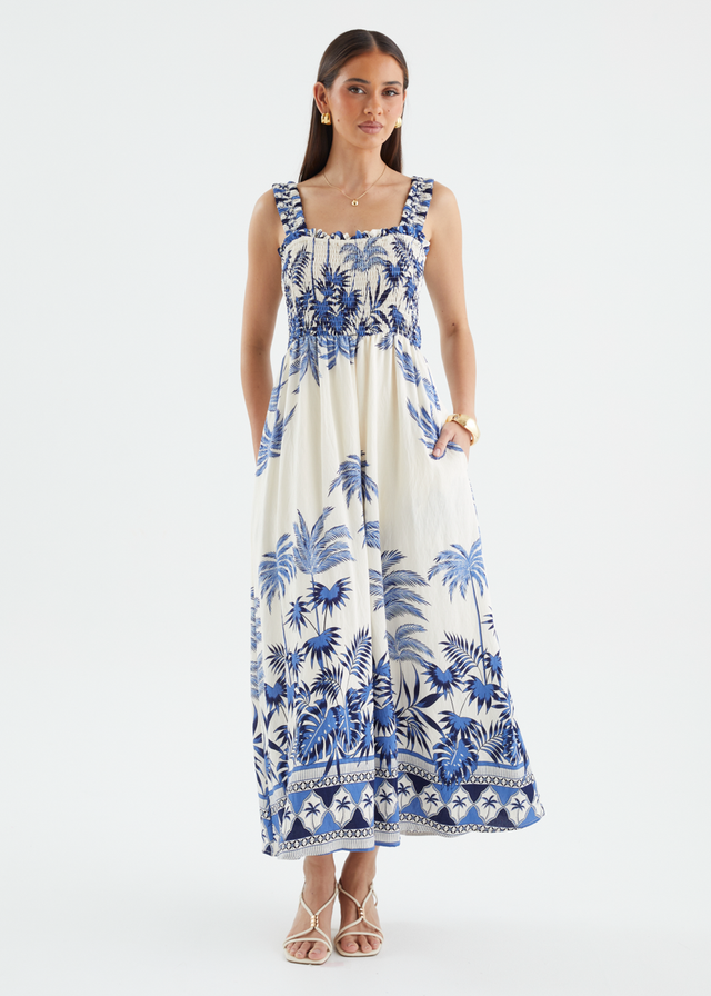 Emillina Maxi Dress - Azure Palms