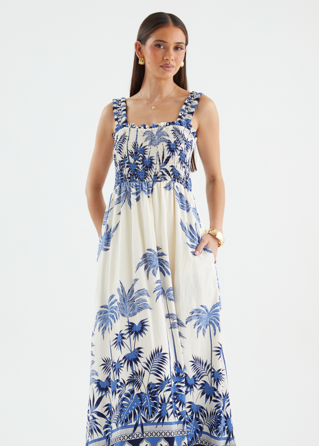 Emillina Maxi Dress - Azure Palms
