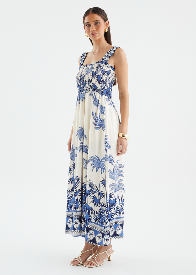Emillina Maxi Dress - Azure Palms