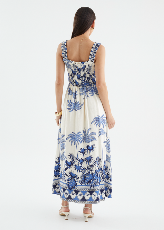 Emillina Maxi Dress - Azure Palms