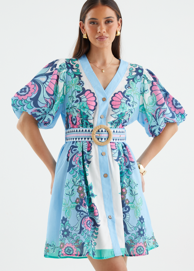 Harietta Dress - Baja Blue