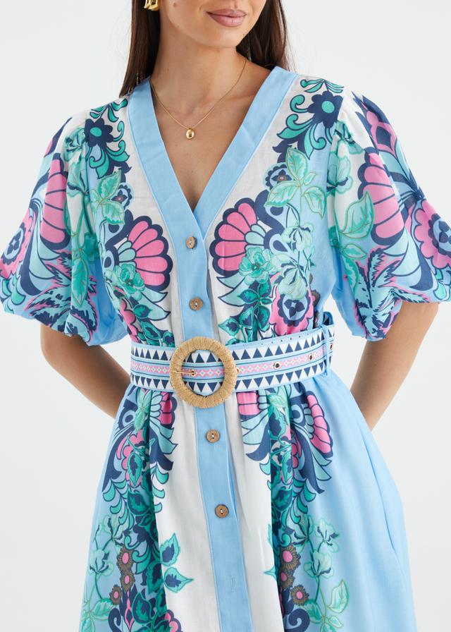Harietta Dress - Baja Blue