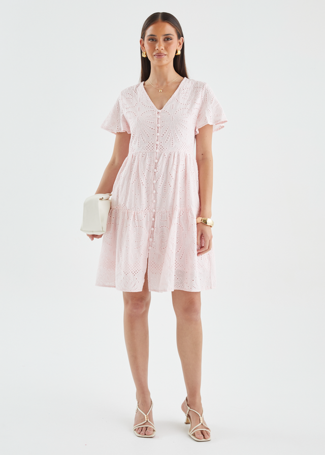 Marika Dress - Blush Anglaise