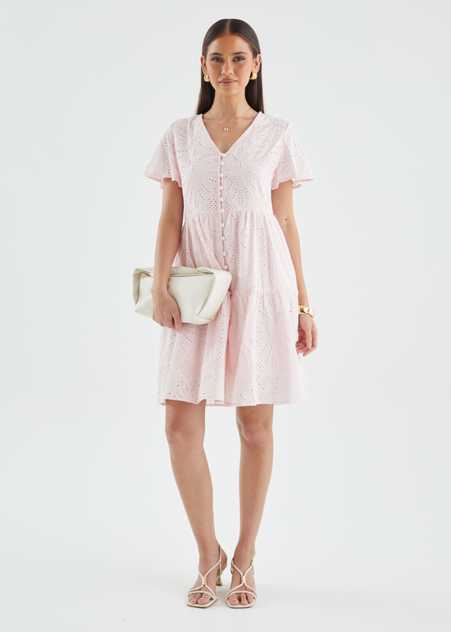 Marika Dress - Blush Anglaise