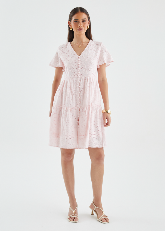 Marika Dress - Blush Anglaise