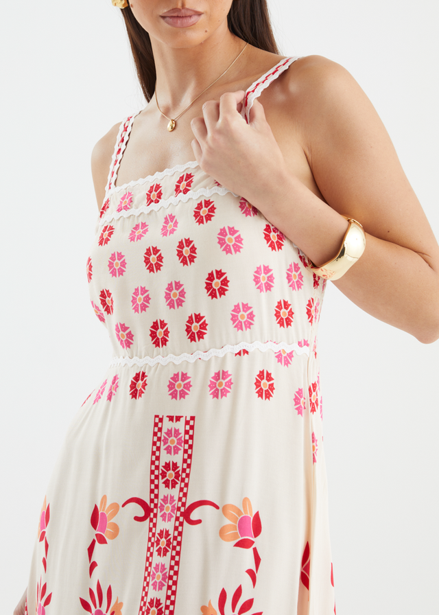 Mariselle Maxi Dress - Pink Garden