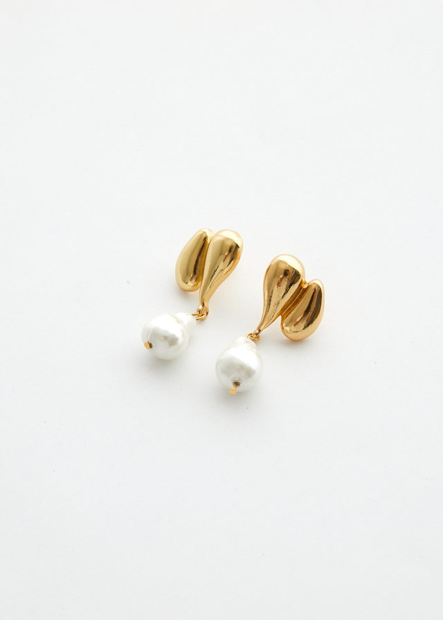 Liora Pearl Earrings - Gold