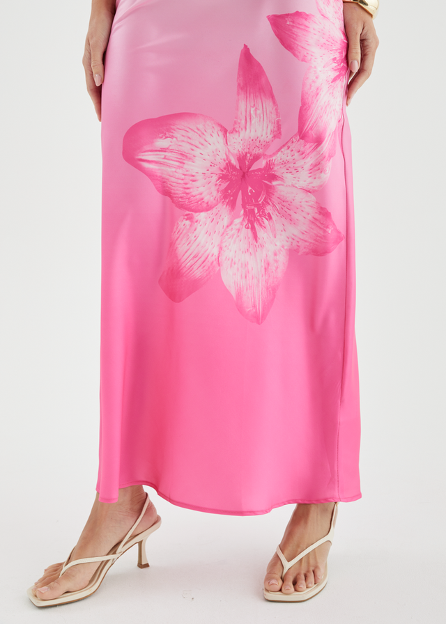 Jamie Strapless Maxi Dress - Magenta Bloom