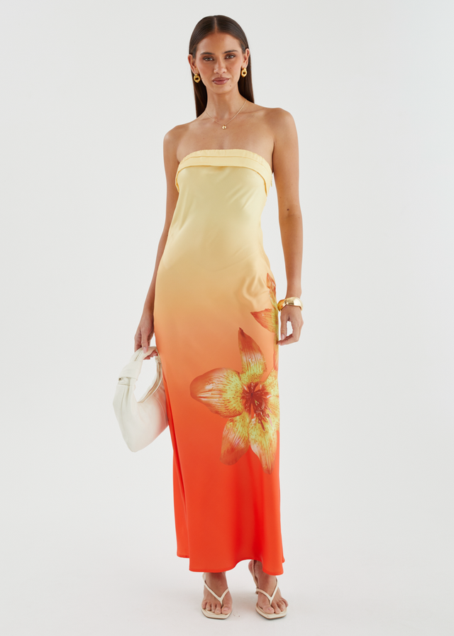 Jamie Strapless Maxi Dress - Sunrise Bloom