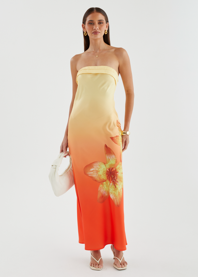 Jamie Strapless Maxi Dress - Sunrise Bloom