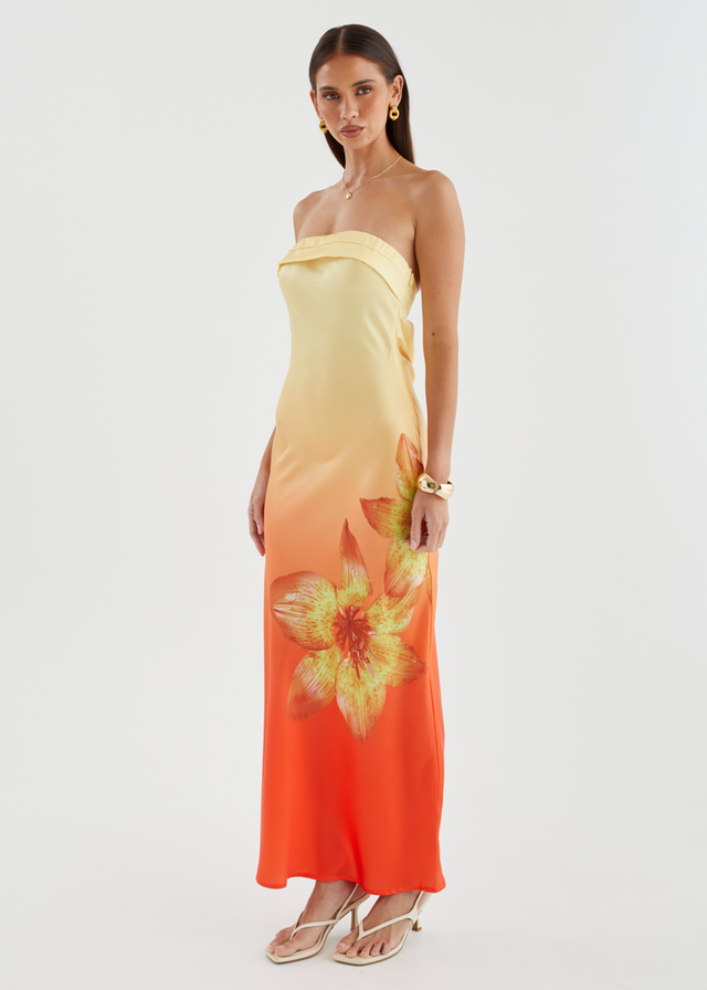 Jamie Strapless Maxi Dress - Sunrise Bloom