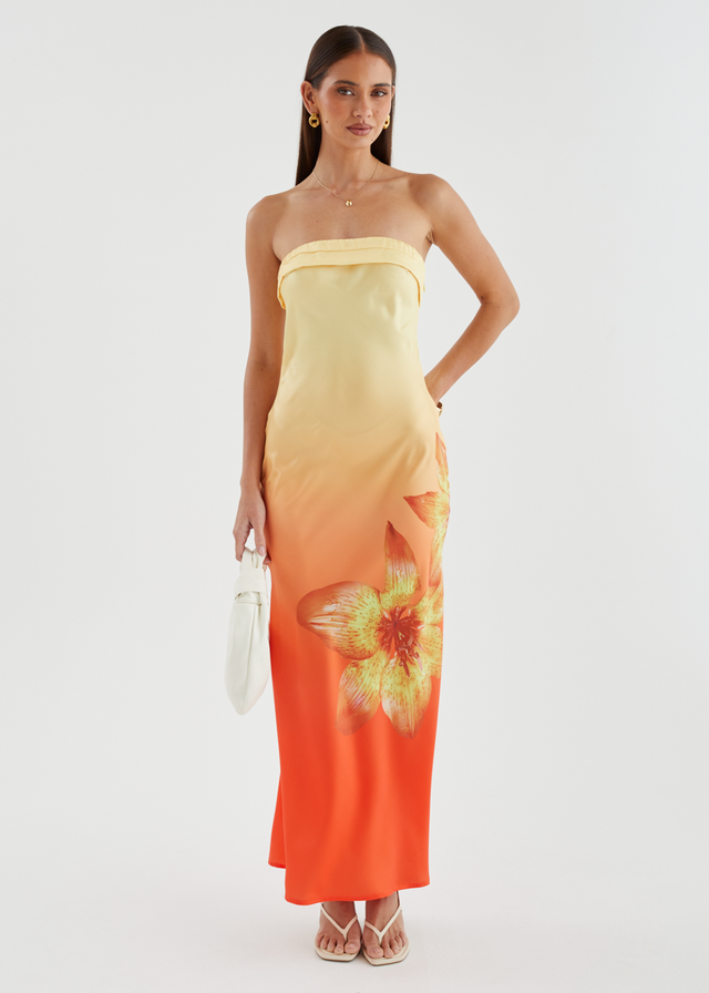 Jamie Strapless Maxi Dress - Sunrise Bloom