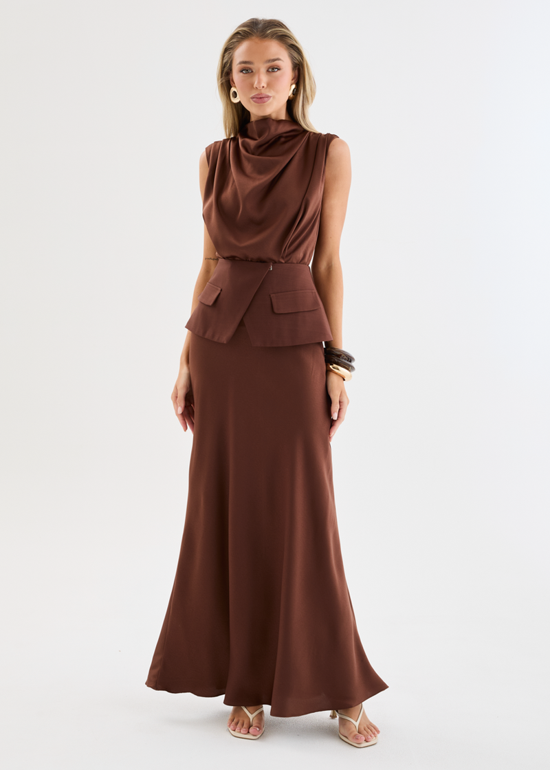 Shop Brown Maxi Dresses - Gingham & Heels