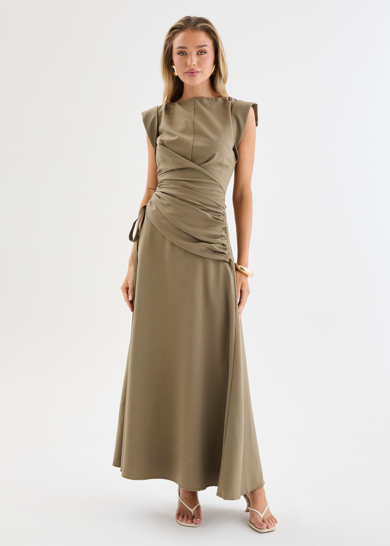 Olowen Maxi Dress - Olive Gingham & Heels Olowen Maxi Dress - Olive Gingham & Heels