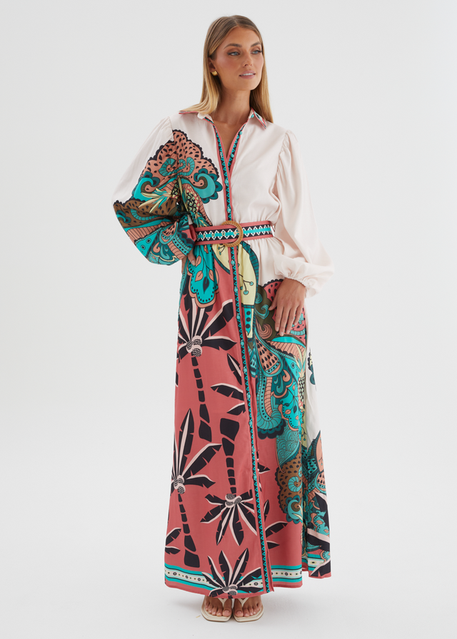 Leonara Maxi Dress - Rio Coral Palm